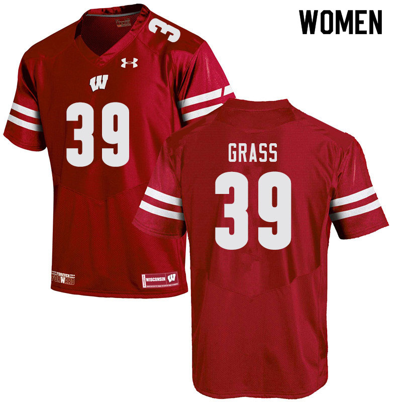 Wisconsin Badgers Women's #39 Tatum Grass NCAA Under Armour Authentic Red College Stitched Football Jersey VB40B14DD